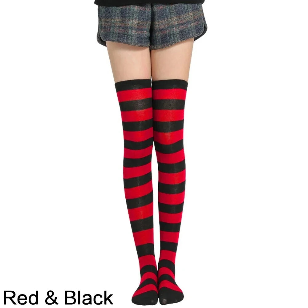 Women Over Knee Socks Solid Color Fashion Thigh High Socks Warm Elastic Leg Warmers 5Colors Optional for Daily JK Lolita Outfits