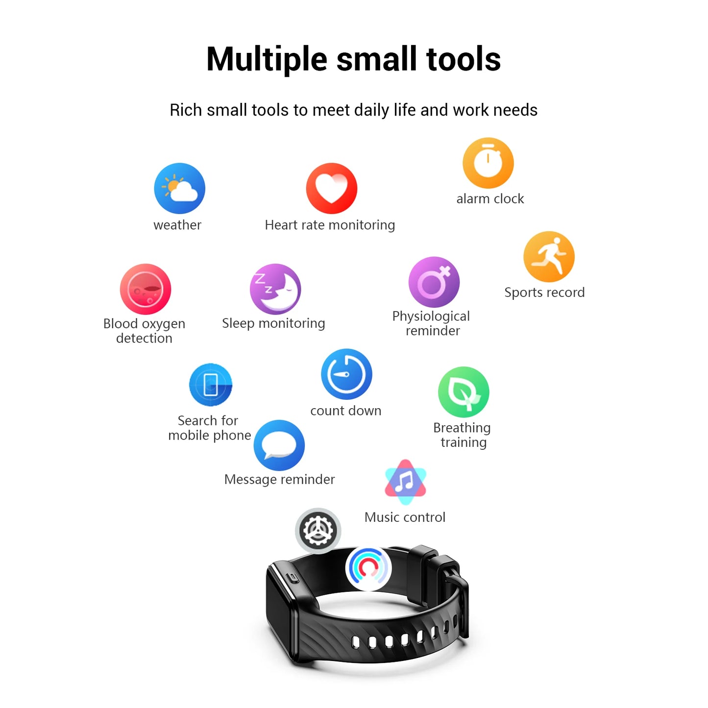 IOWODO R10 Sport Smart Watch for Men Women 1.47‘’ TFT Display Blood Oxygen Heart Rate Health Monitoring Bluetooth Smartwatch