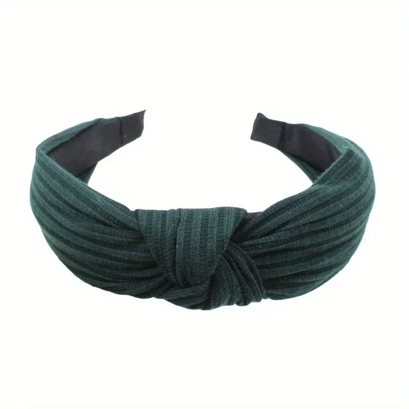 Knitted Knotted Solid Wide Headbands Women Girls New Fashion Hair Hoop Simple Cross Knot Hairbands Headwear Hair Accessories