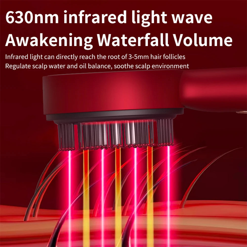 New Electric Head Massage Comb Red Light Therapy Hair Growth Anti Hair Loss Scalp Liquid Oil Applicator Hair Growth Massager