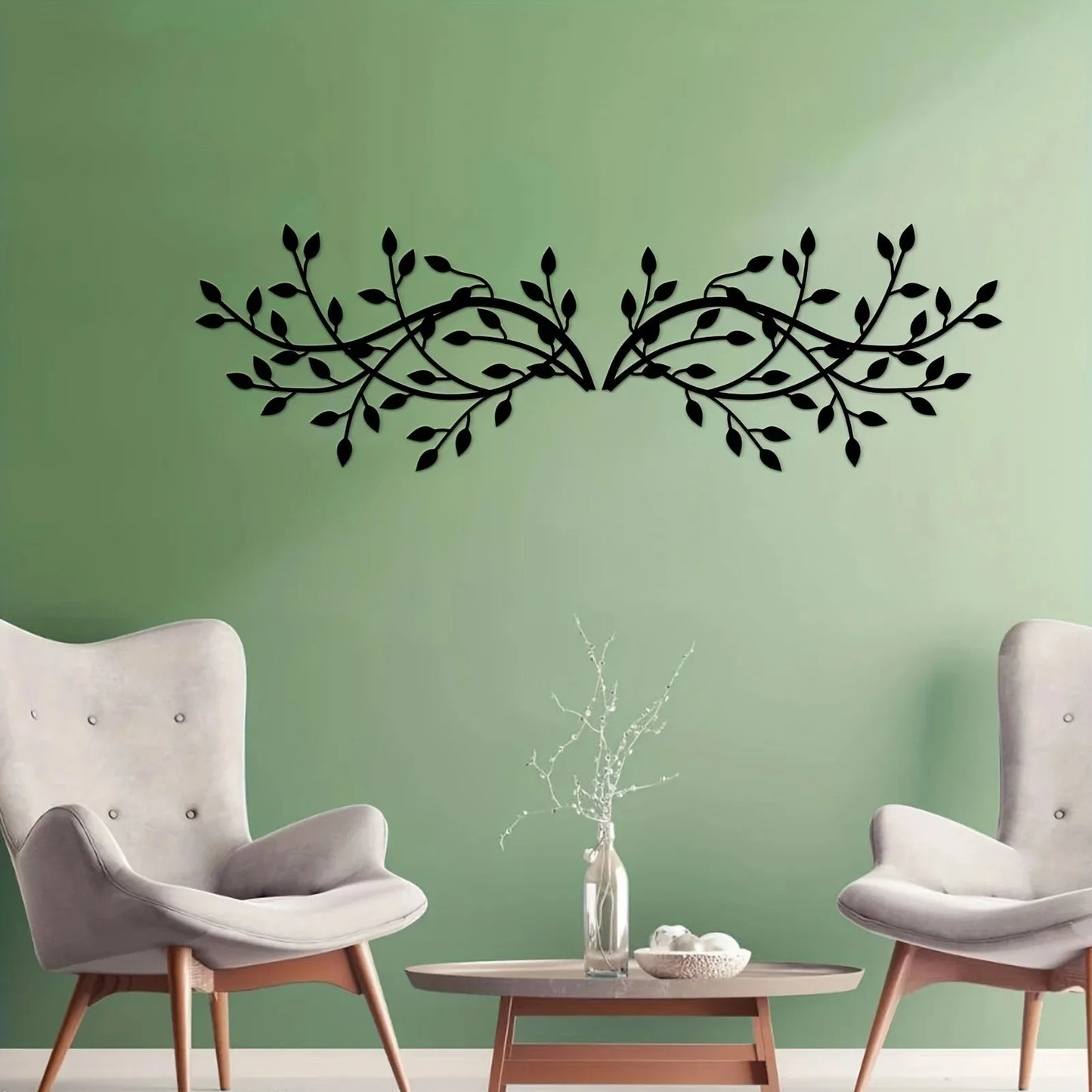 Minimalist Iron Leaf Wall Art Waterproof Rustproof Metal Wall Decor Easy Install Indoor Outdoor Home Wedding Housewarming Gift