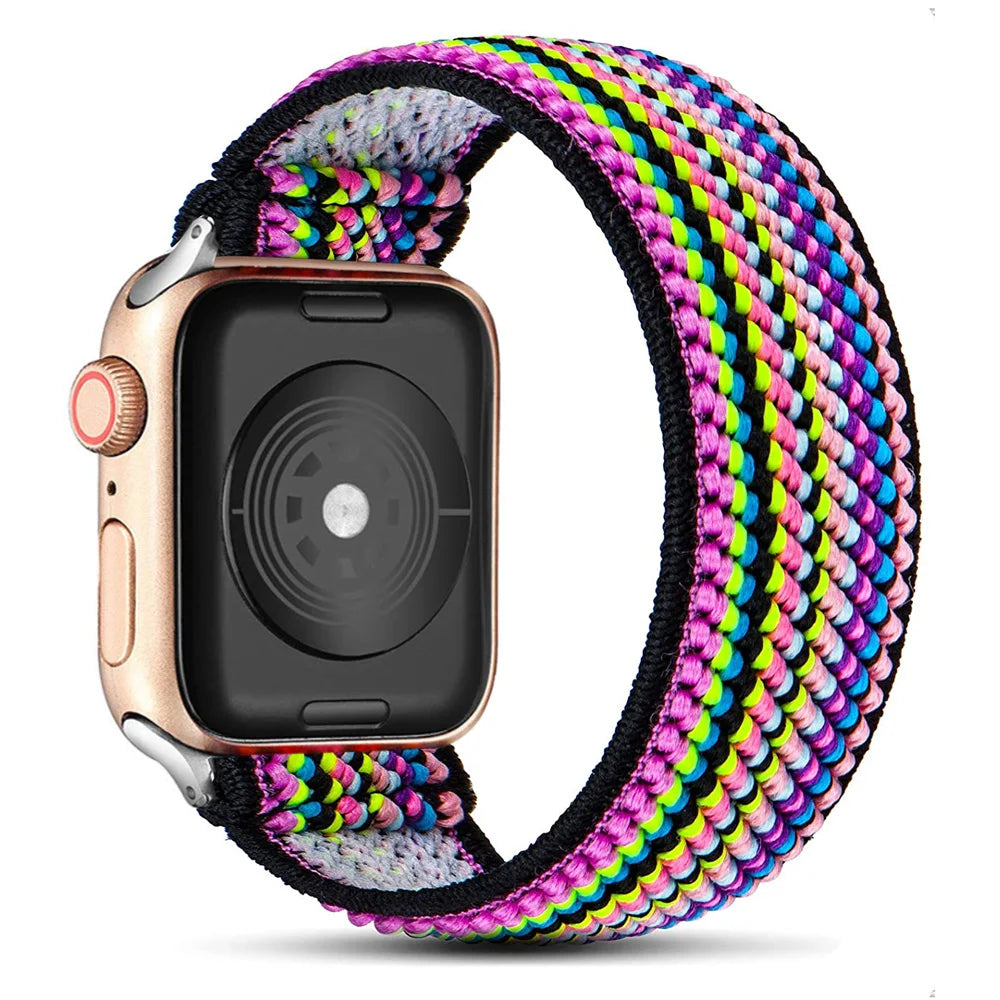 Scrunchie Strap for Apple watch band 40mm 44mm 42mm 45mm 41mm 49mm Elastic solo loop bracelet iWatch series 3 se 6 7 8 9 ultra 2