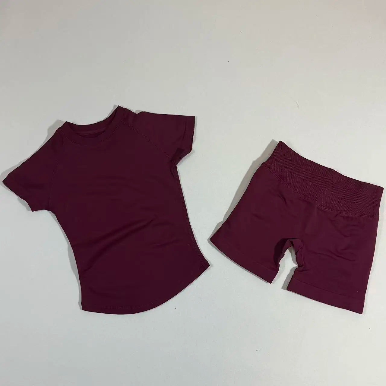 2 Piece UETEEY Sports Set Women Longline Strappy Top Seamless Yoga Tank Scrunch Butt Workout Shorts Suit Gym Sports Sets