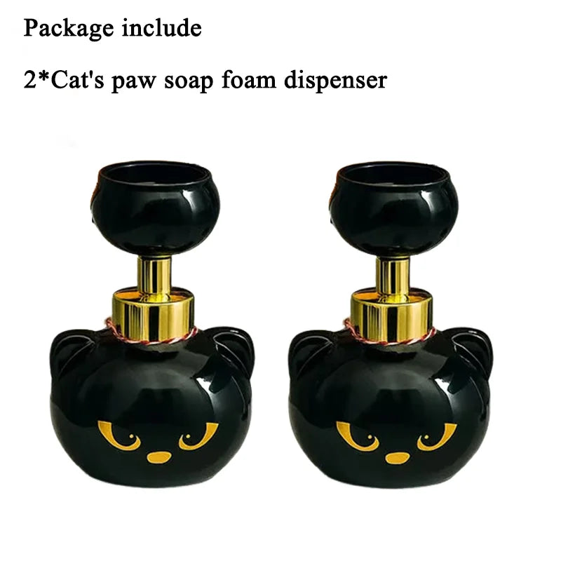 Cute Cat Paw Foam Soap Dispenser Funny Cute Cat Paw Flower Shape Foam Soap Pump Bottles Cat Lover Gift for Bathroom Kitchen