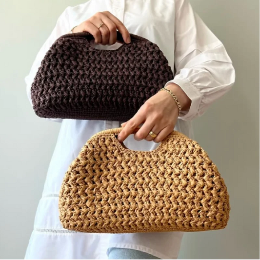 Fashion Brand Straw Clutch Clip Bag High-end Luxury Banquet Purse Summer New Seaside Holiday Travel Versatile Hand-woven Totebag