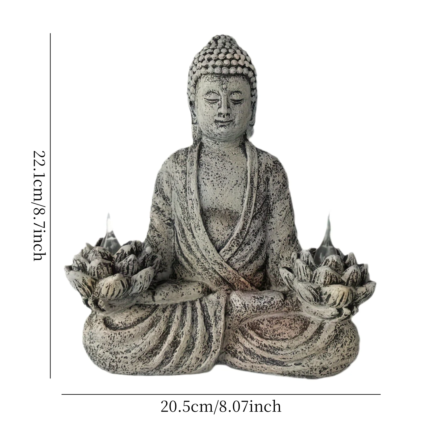 Solar Statue Outdoor Lights, Outdoor Solar Zen garden statue decoration, Solar Sitting Statue Sculpture Light Zen lotus Garden D