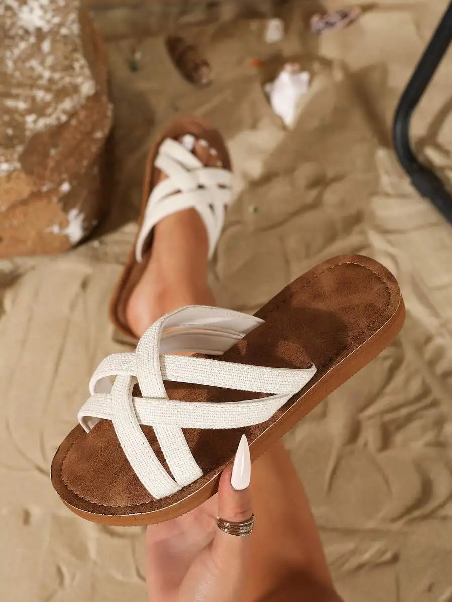 Women Denim Flip Flops Summer Casual Comfortable Flat Slippers