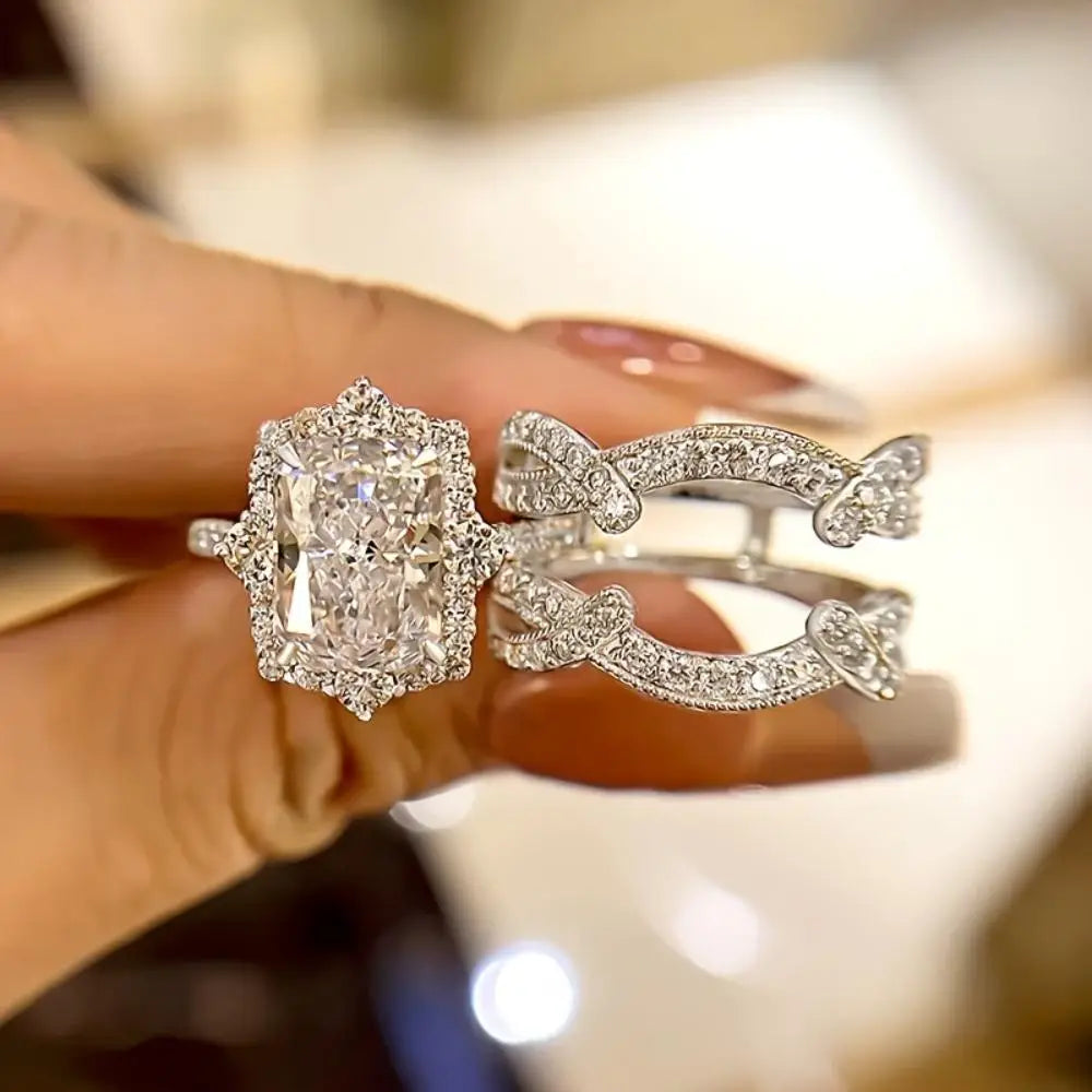 Luxury Bridal Stacking Ring Set CZ Ring Everyone Is Obsessed With Anniversary Gifts Daily Casual Jewelry  Engagement Ring Set Bridal Gold Plated Bridal Promise Rings Jewelry Gift  Statement Cocktail Finger Rings Birthday Vale