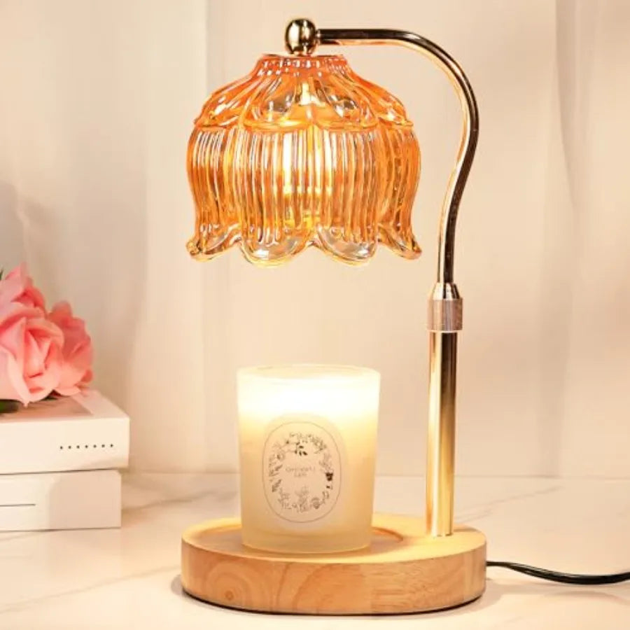 Strawberry Candle Warmer Lamp Height Adjustable, Lotus Strawberry Flower Lamp for Yankee Village Candles, Cute Candle Lamp with