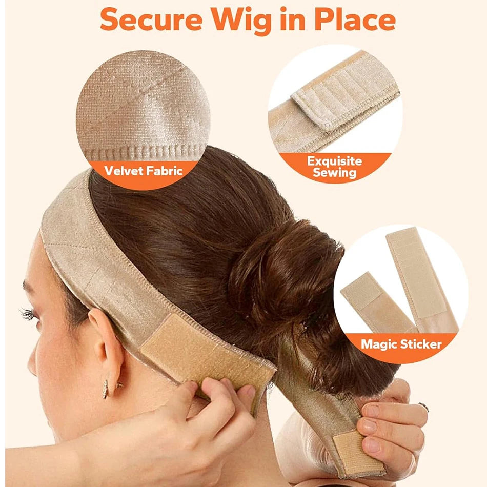 Velvet Wig Grips Headband Adjustable Grip Headbands for Lace Frontal Wigs Non-slip Soft Velvet Wig Grips Headband To Hold Wig