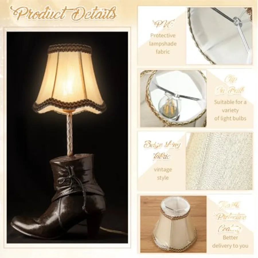 10 Pcs Shades for Chandeliers European Small Lamp Shade Chandelier Clip on Fabric Drum Lamp Mini Rustic Light Cover for Table C