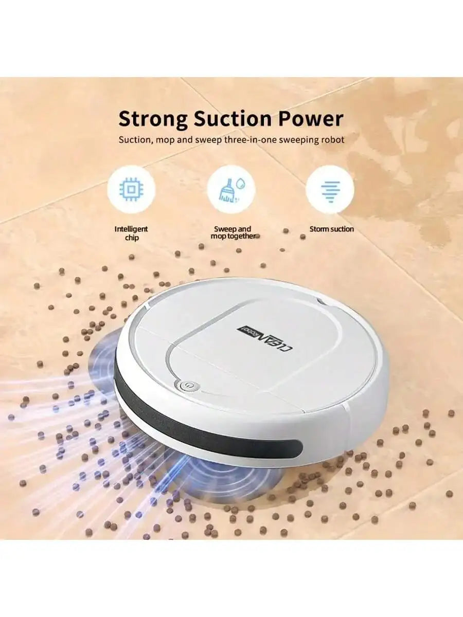 Three in One Vacuum Cleaner, Suitable for Floor Cleaning, Pet Hair Cleaning, Paper and Garbage Cleaning, Multi-functional Robot Vacuum Cleaner, 1500Pa Suction, 150 Minute Battery Life, Powerful Cleaning Upgraded