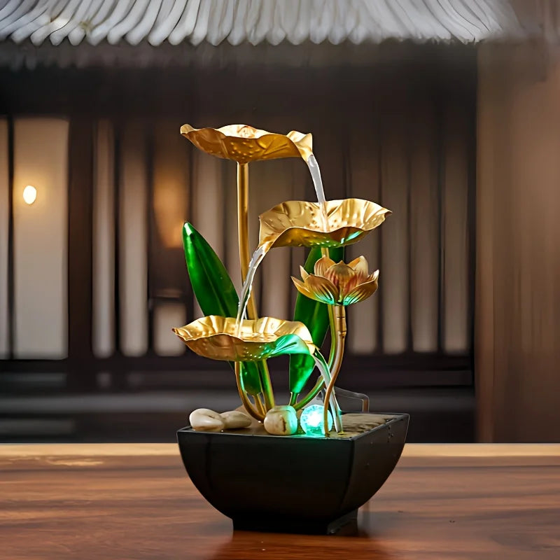 Small indoor fountain automatic circulation humidifier desktop decoration living room and bedroom relaxation crafts