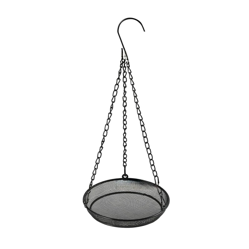 7.2in Diameter Bird Feeding Tray Round Metal Feeders Garden Patio Trees Hang Feeding Outdoor Garden Hanging For Attracting Birds