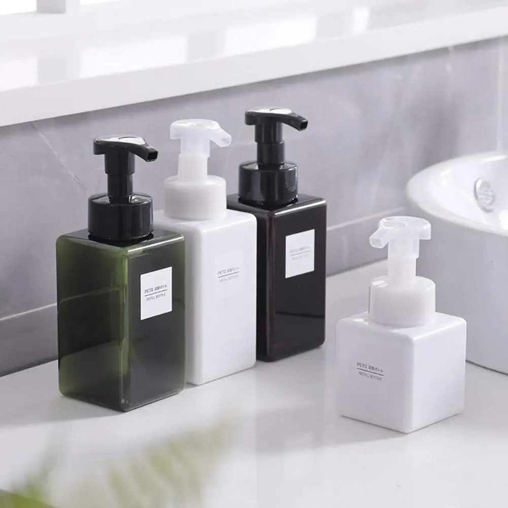 Foaming Soap Dispenser 450ml Refillable Pump Bottle for Liquid Soap Shampoo Body Wash 2 Pack