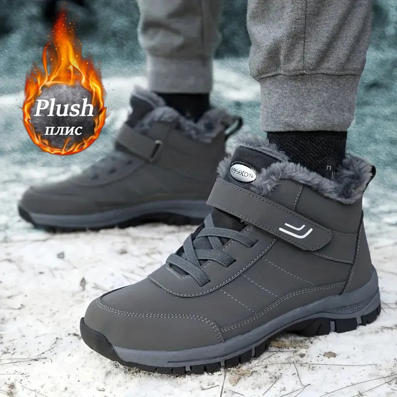 Women Winter Fleece Lined Snow Boots Adjustable Hook Loop Ankle Booties Non Slip Wear Resistant Outdoor Hiking Shoes Warm Cold Resistant Casual Walking Footwear 2026 New Arrival