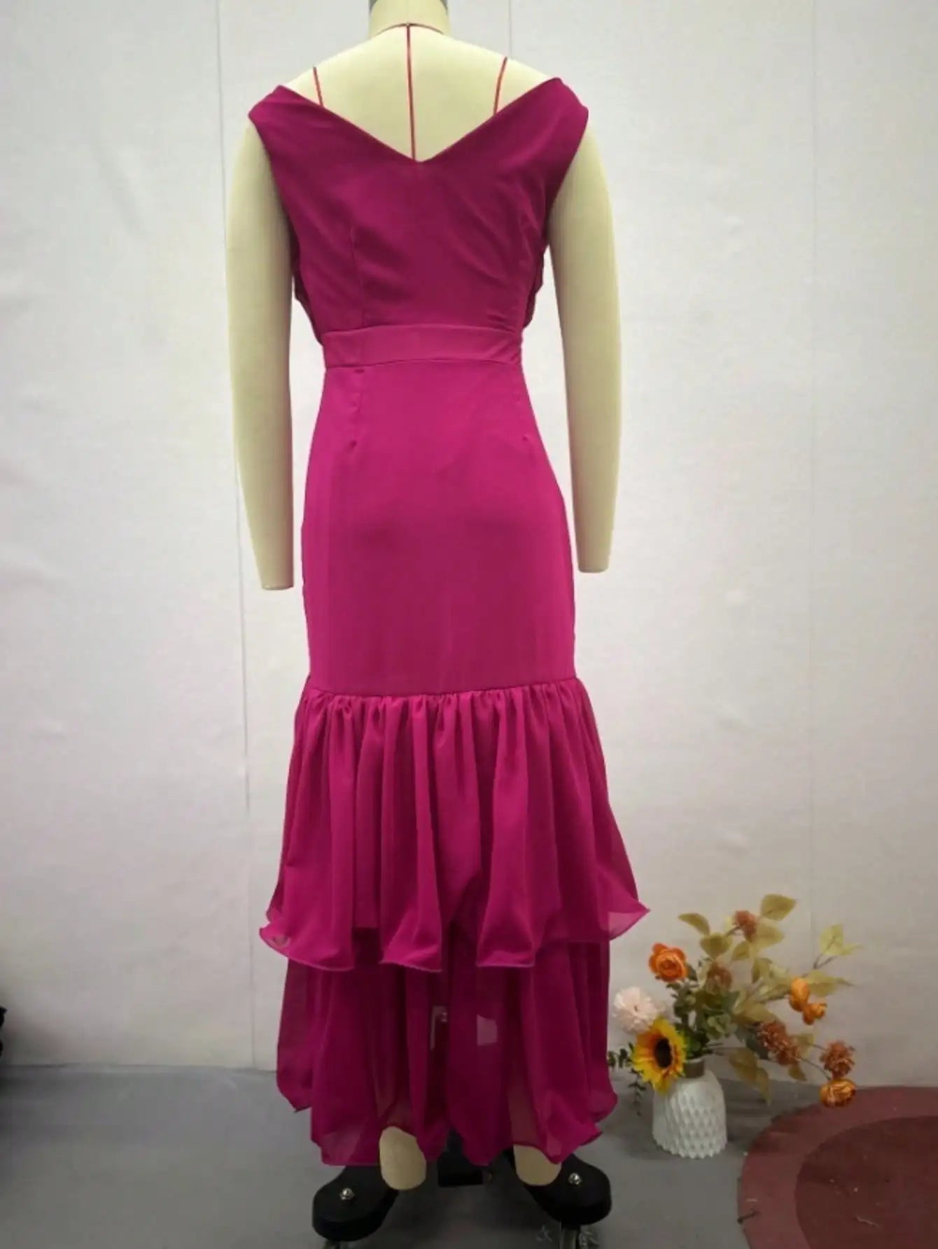Women Spring Summer New Sweet Style Solid Color High Waist Slim Fit Sleeveless Maxi Dress