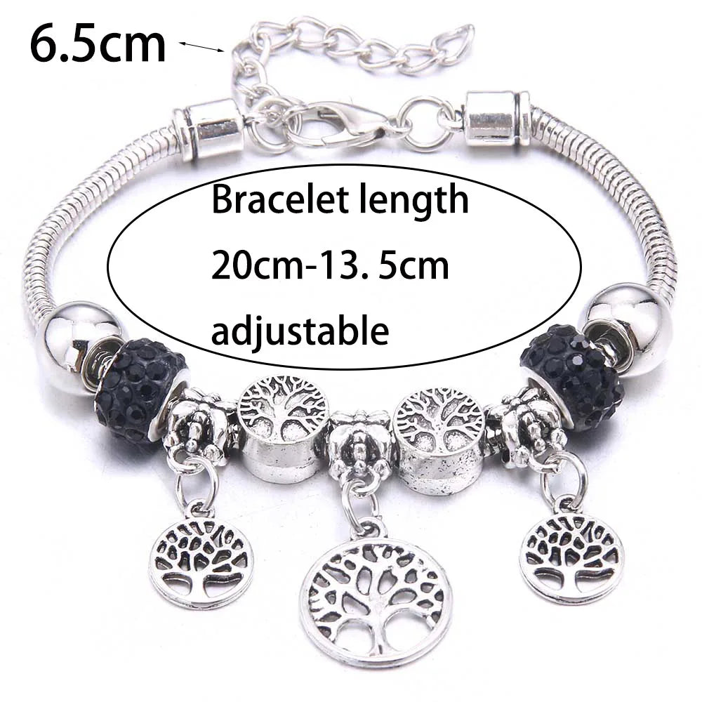 2025 New Charm Bracelet & Bangles Jewelry white butterfly Crown Beads Bracelets Brands Bracelets Fit Women Girl Gift