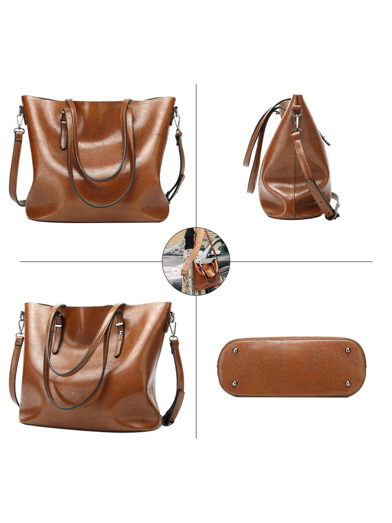 Pahajim Womens Leather Purses and Handbags Top Handle Satchel Bags Tote Bags Tote Purses for Women