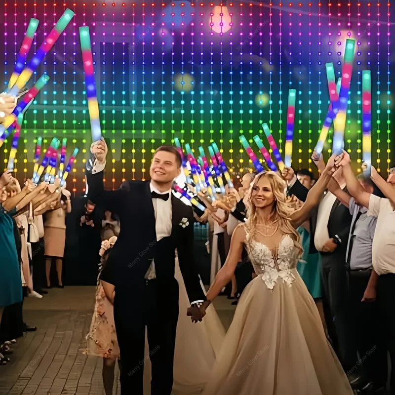 2m*2m/3m Smart Curtain Lights Bluetooth App LED String RGB Fairy Lights DIY Music Change Display for Window Bedroom Decoration