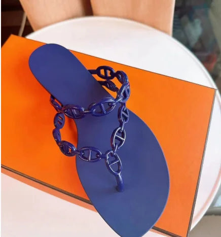 Shiny Glimmering Jelly Shoes, Outerwear with Flat-bottomed Beach Flip-flops for Women