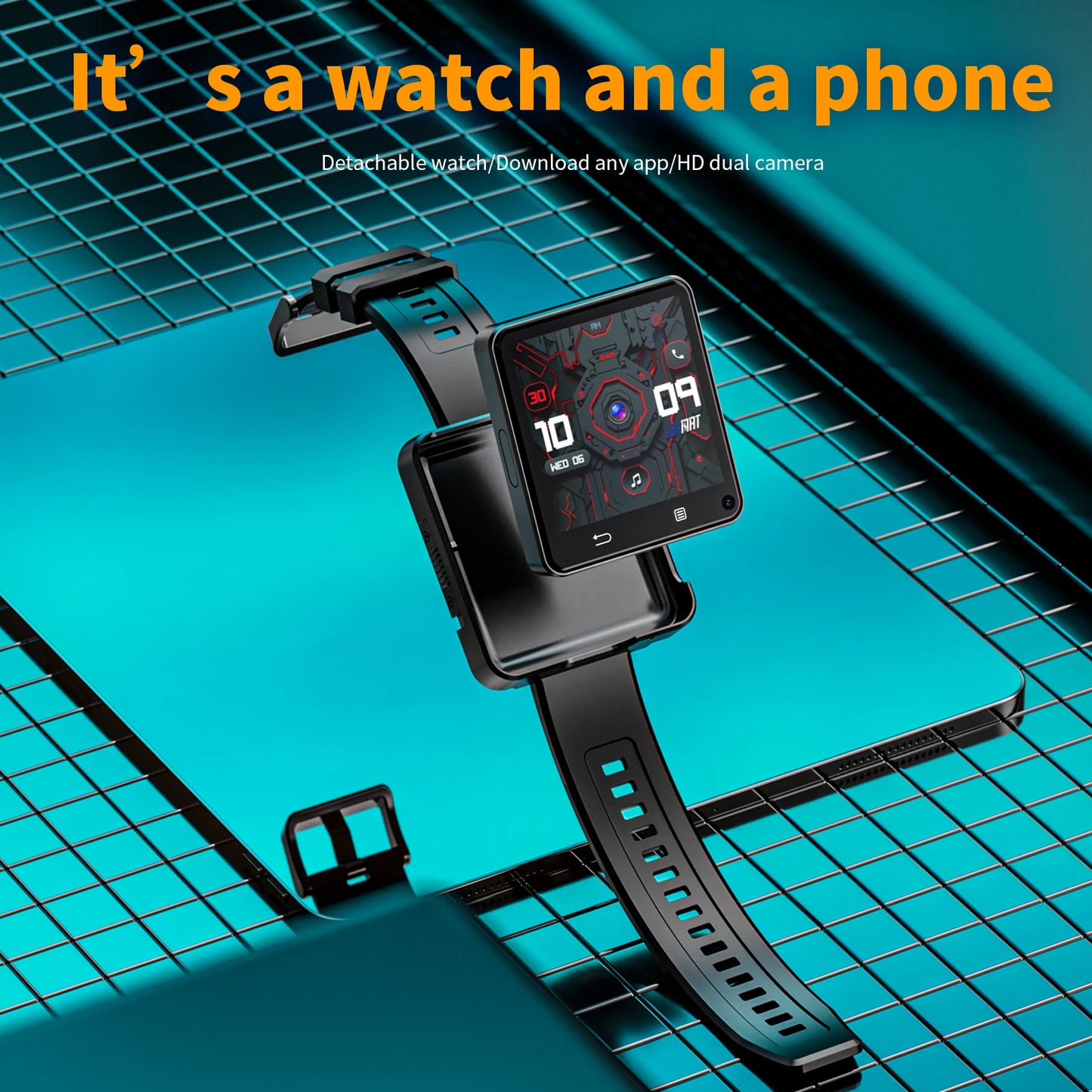 LOKMAT New APPLLP 2 MAX Dual Camera Android 11 Watch Phone Wifi Videos Calls Smart Watch Network Detachable Strap Mini Phone
