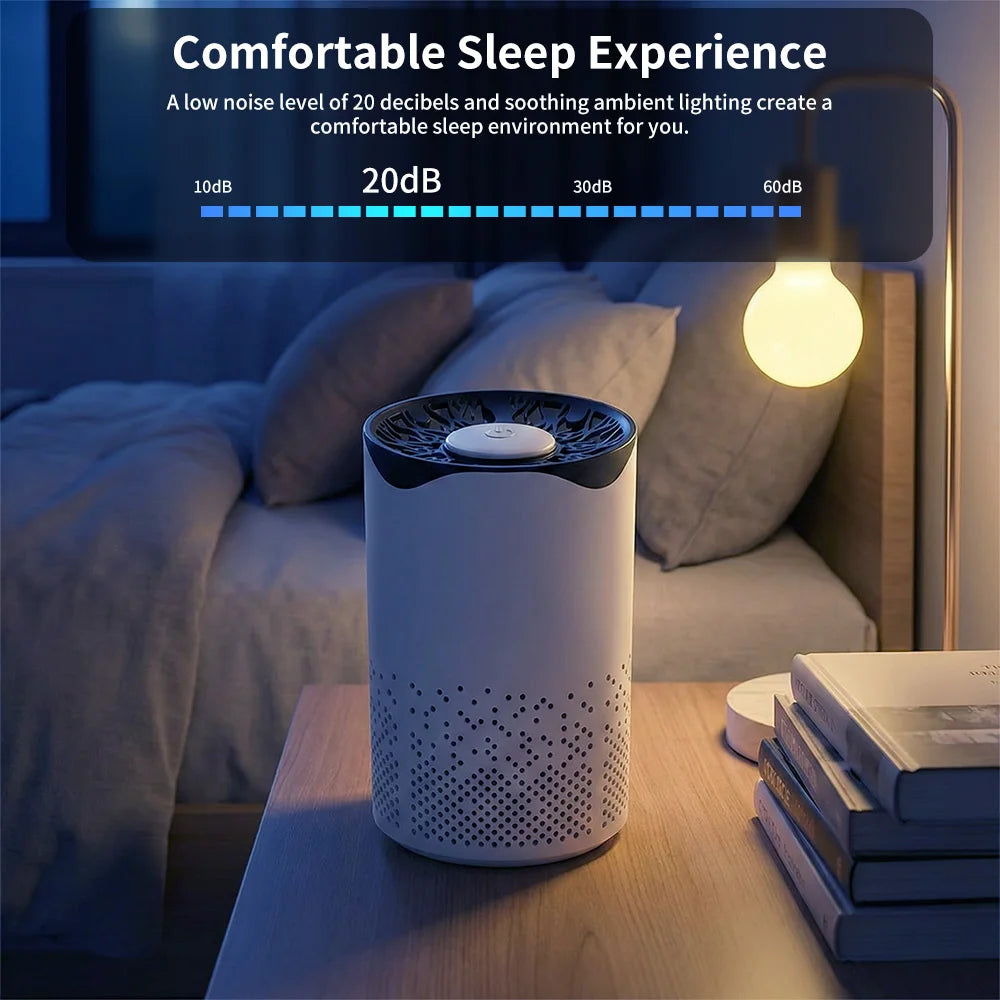 Portable Negative Ion Air Purifier High Efficiency Formaldehyde Smoke Dust Removal USB Powered Mini Air Cleaner For Home Pet Bedroom