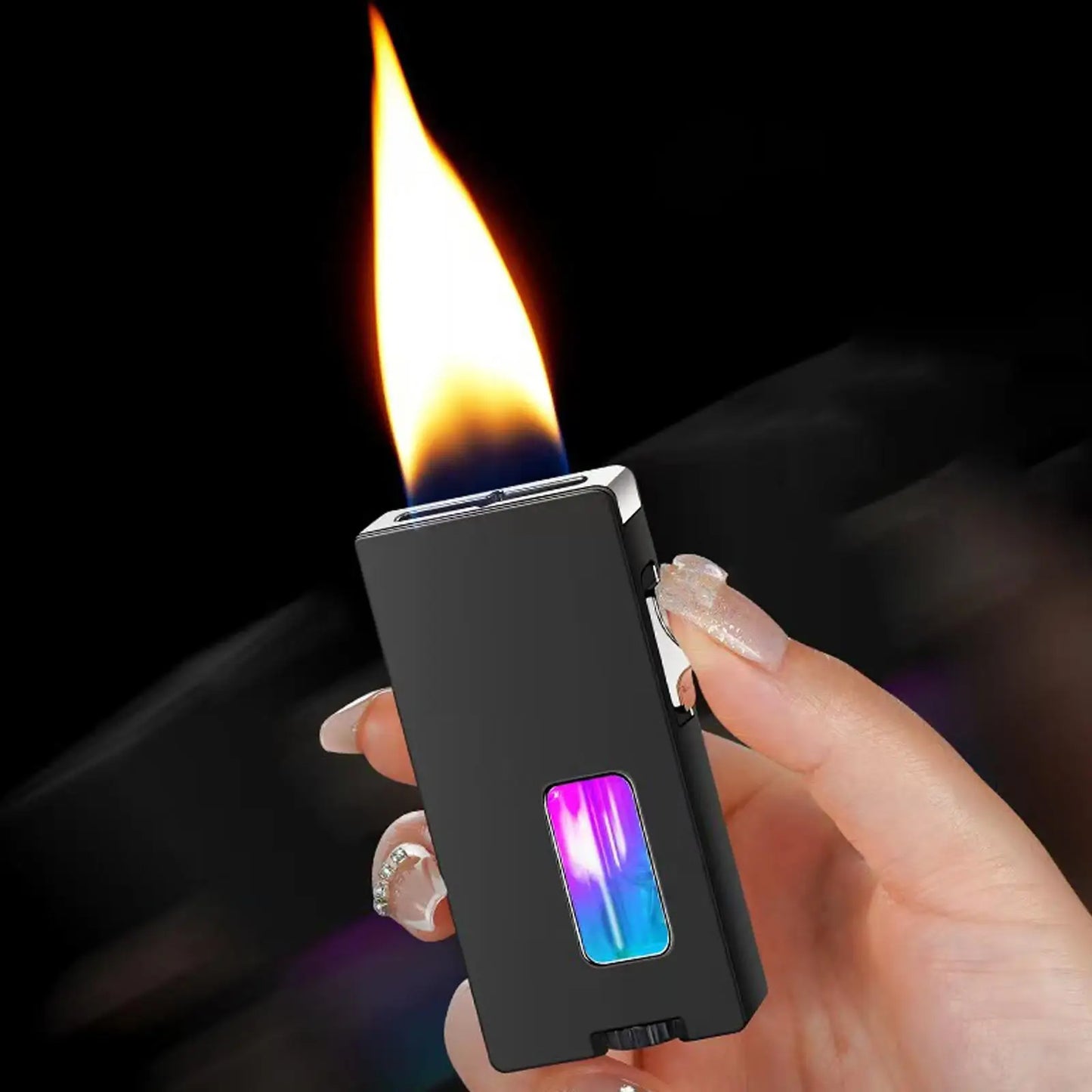 Cool Lighters, Large Soft Flame Vintage Lighters,Adjustable Flame Refillable Butane for Gifts Mens Lovers Kitchen (Without Butane Gas)