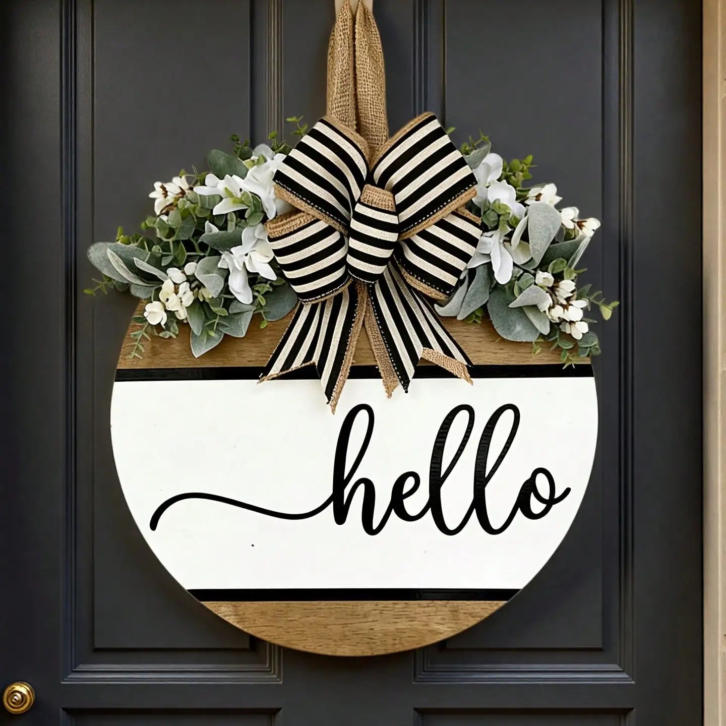 Front Door Decor |   Front Door Wreath |   Hello Sign |   Year Round Wreath |   Front Door Sign |   Front Door Hanger |   Housewarming Gift |   Home Decor