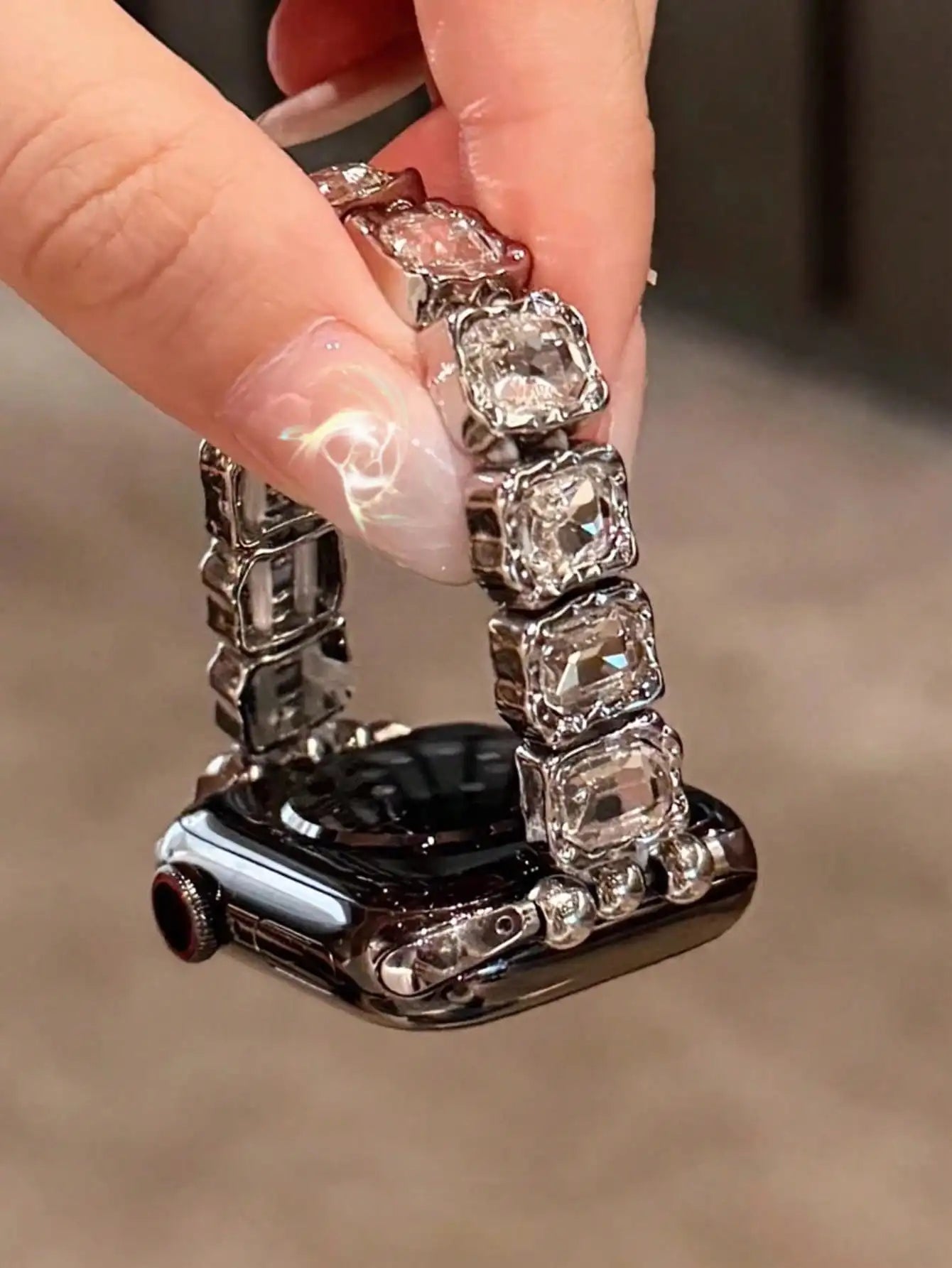 Luxury Bling Rhinestone Rose Gold Stainless Steel Watch Band for Women, Jewelry Replacement Strap Compatible with Apple Watch 38/40/41/42/44/45/46/49mm, Fit Ultra 3, Ultra 2, Ultra 1, SE3, SE, Series 11 10 9 8 7 6 5 4 3 2 1