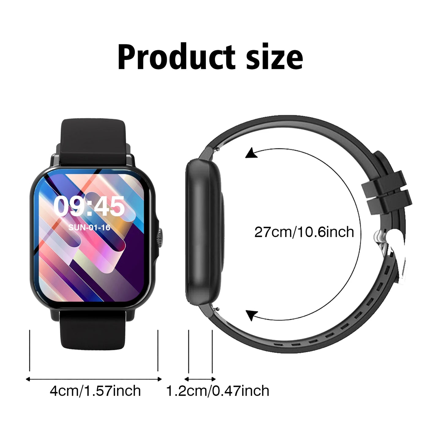 Smart Watch,Unisex Fitness Tracker ,Wireless Calling, Music Play,Weather Forecast ,Alarm Clock,Call Alerts, for Android & Iphone