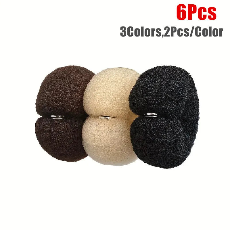 6 pieces/set of elegant invisible fluffy headbands, hair bun maker, suitable for party and holiday hairstyle design, perfect for casual wear, Christmas, New Year, Valentine's Day gifts