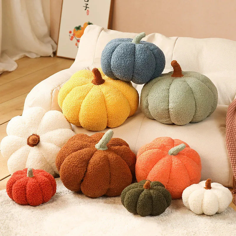 Cute Pumpkin Plush Throw Pillow Super Soft Waist Cushion Window Seat Pad Halloween Pumpkin Decor 15-35cm