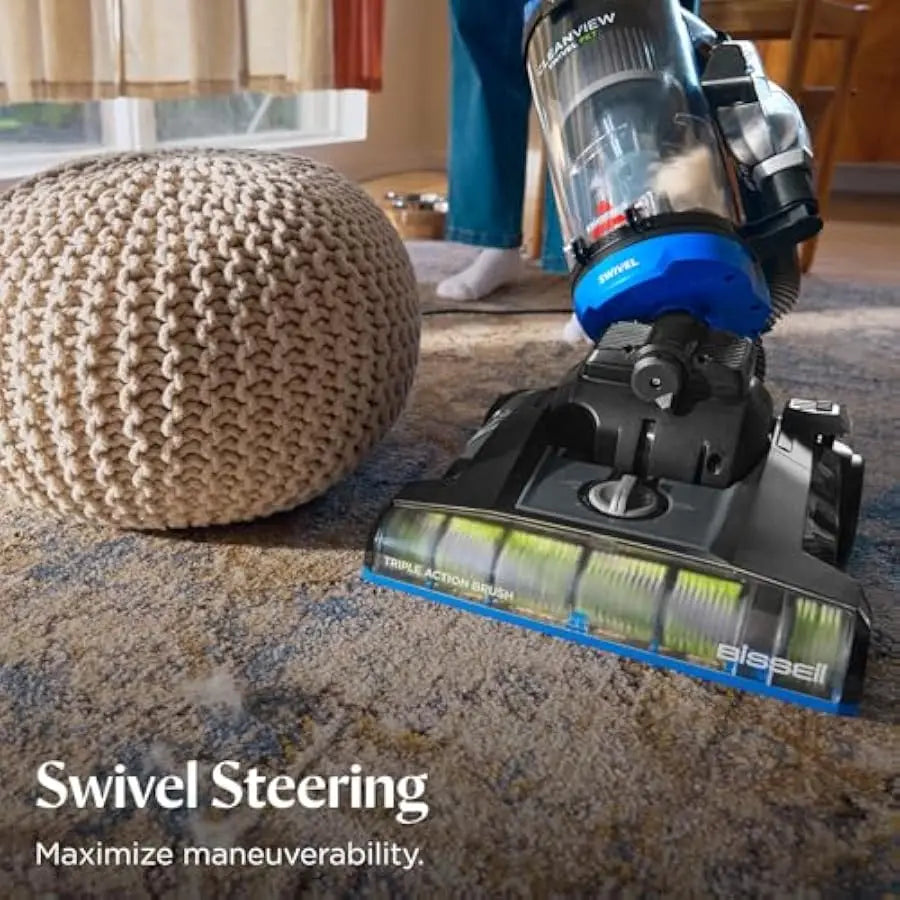 Bissell CleanView Swivel Vacuum with Triple Action Brush Roll, Swivel Steering, Extension Wand, Easy-Empty Dirt Tank, Multi-Cycl