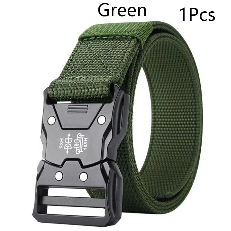 "Genuine Tactical Belt Black Quick Release Outdoor Men's Belt Buckle Quick Release Elastic Belt Sport Nylon Braided Belts for Men "