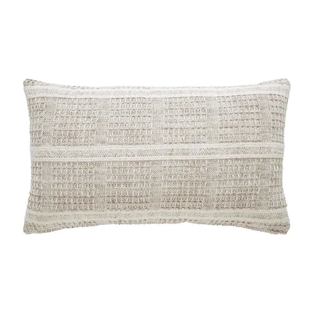Better Homes & Gardens 14-inch x 24-inch Beige Chunky Knit Check Decorative Pillow