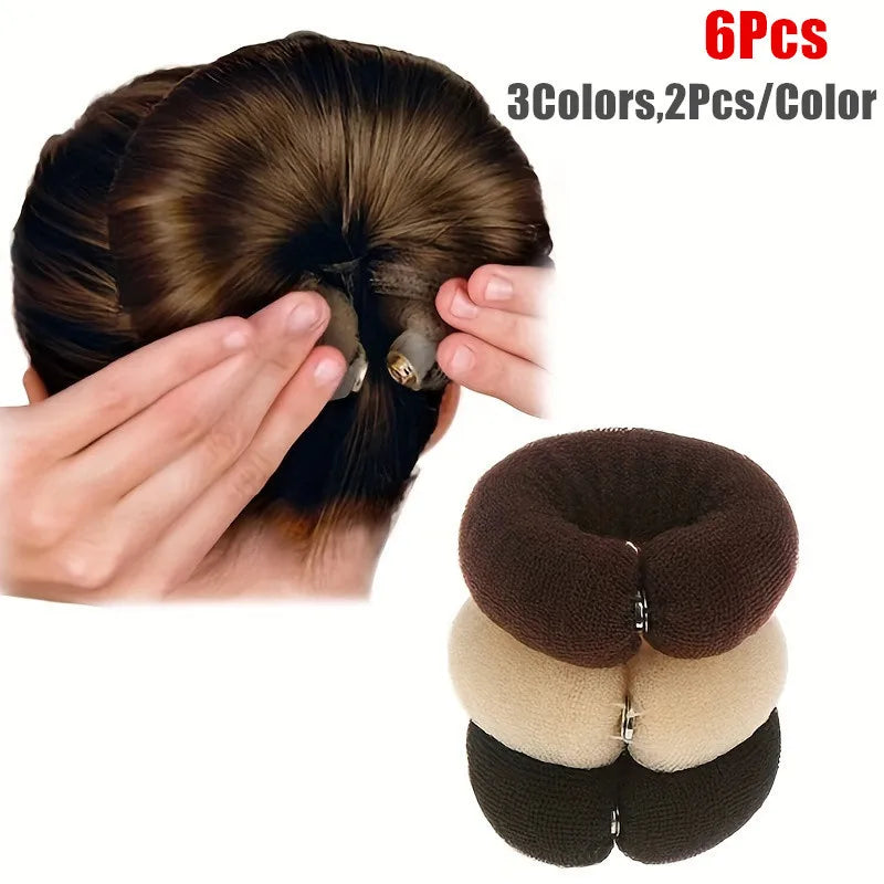 6 pieces/set of elegant invisible fluffy headbands, hair bun maker, suitable for party and holiday hairstyle design, perfect for casual wear, Christmas, New Year, Valentine's Day gifts