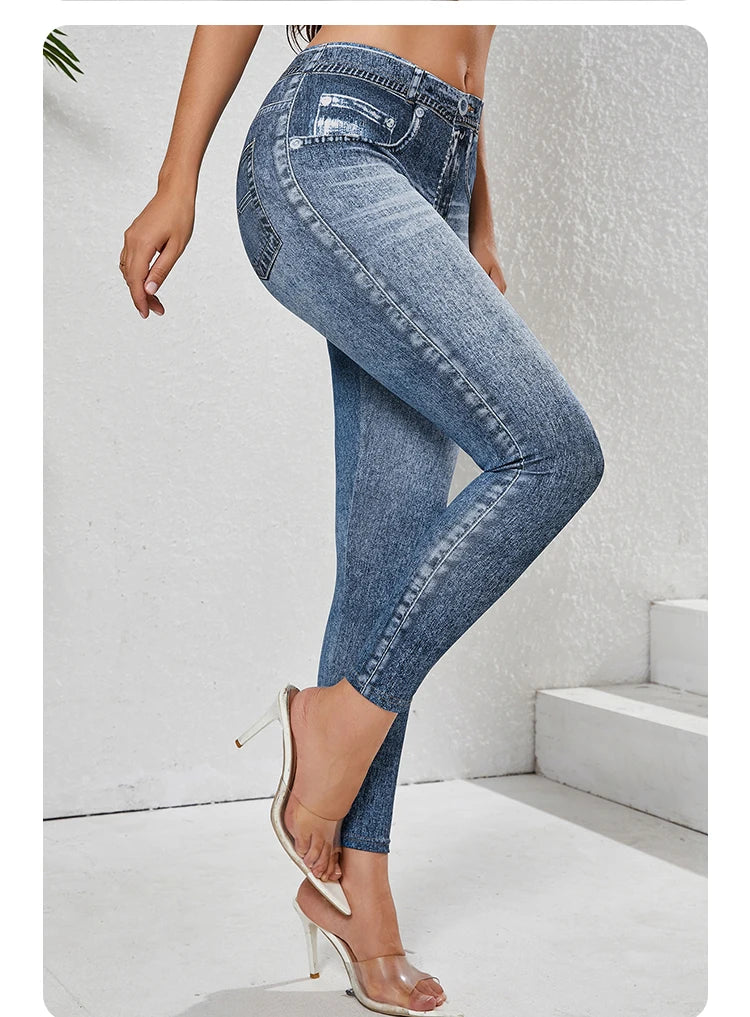 Women's Non-Denim Retro Leggings Sport Slim Tights High Waist Fitness Workout Running Quick Dry Trousers