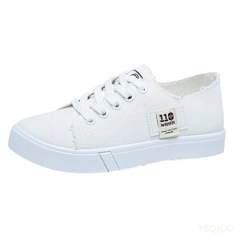 Ladies Versatile Canvas Shoes Casual Comfort Women Sneakers Lightweight White Sports Flats Fashion Student Zapatos Mujer
