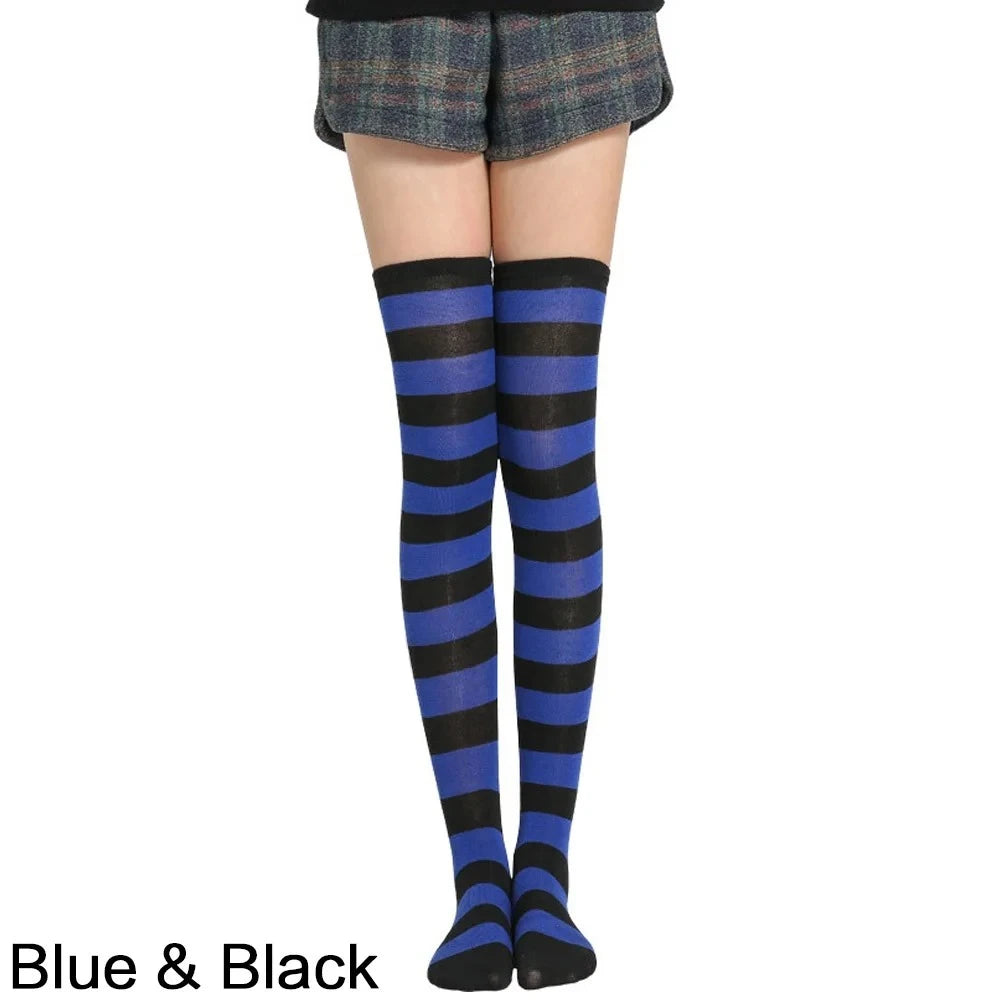 Women Over Knee Socks Solid Color Fashion Thigh High Socks Warm Elastic Leg Warmers 5Colors Optional for Daily JK Lolita Outfits