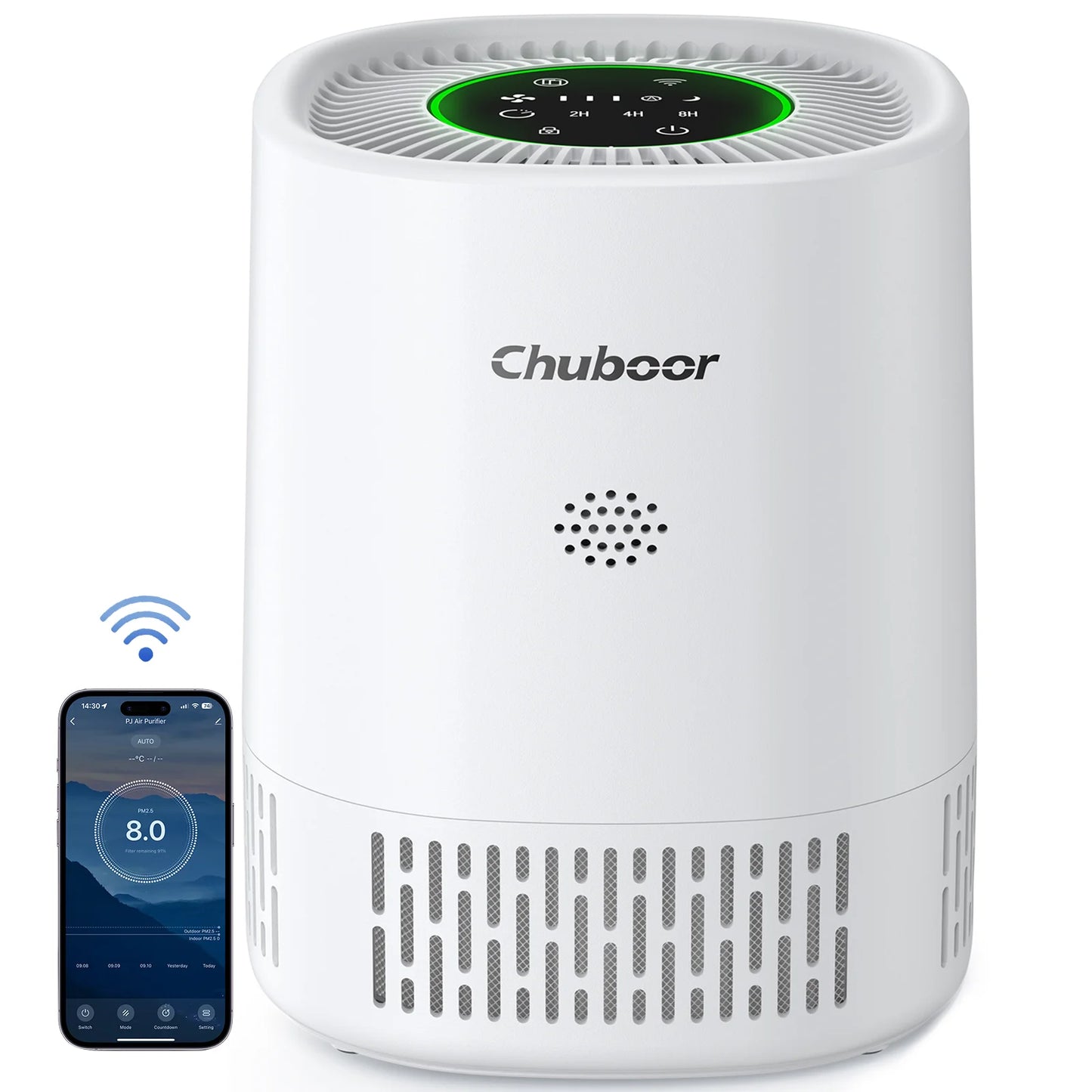 Chuboor Air Purifier Quiet Air Cleaner with High-Efficiency Filtration,H13 HEPA Removes Smoke, Dust, Pollen, Pet Hair