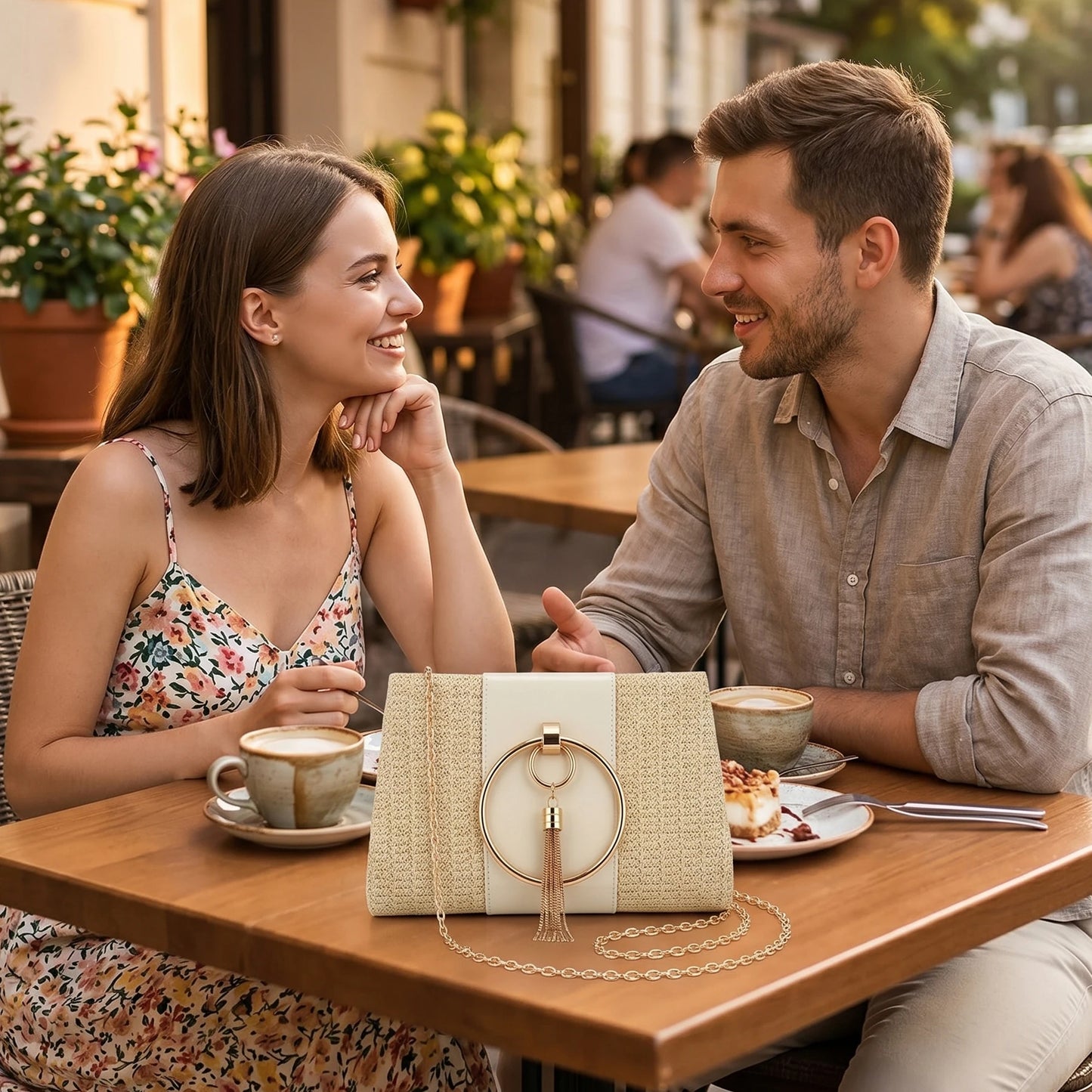 Women’s Summer Straw Tote Bag Elegant Woven Clutch Purse with Zinc Alloy Hardware Versatile Shoulder Bag for Beach Party & Casual Wear Straw Woven Handbag for Women