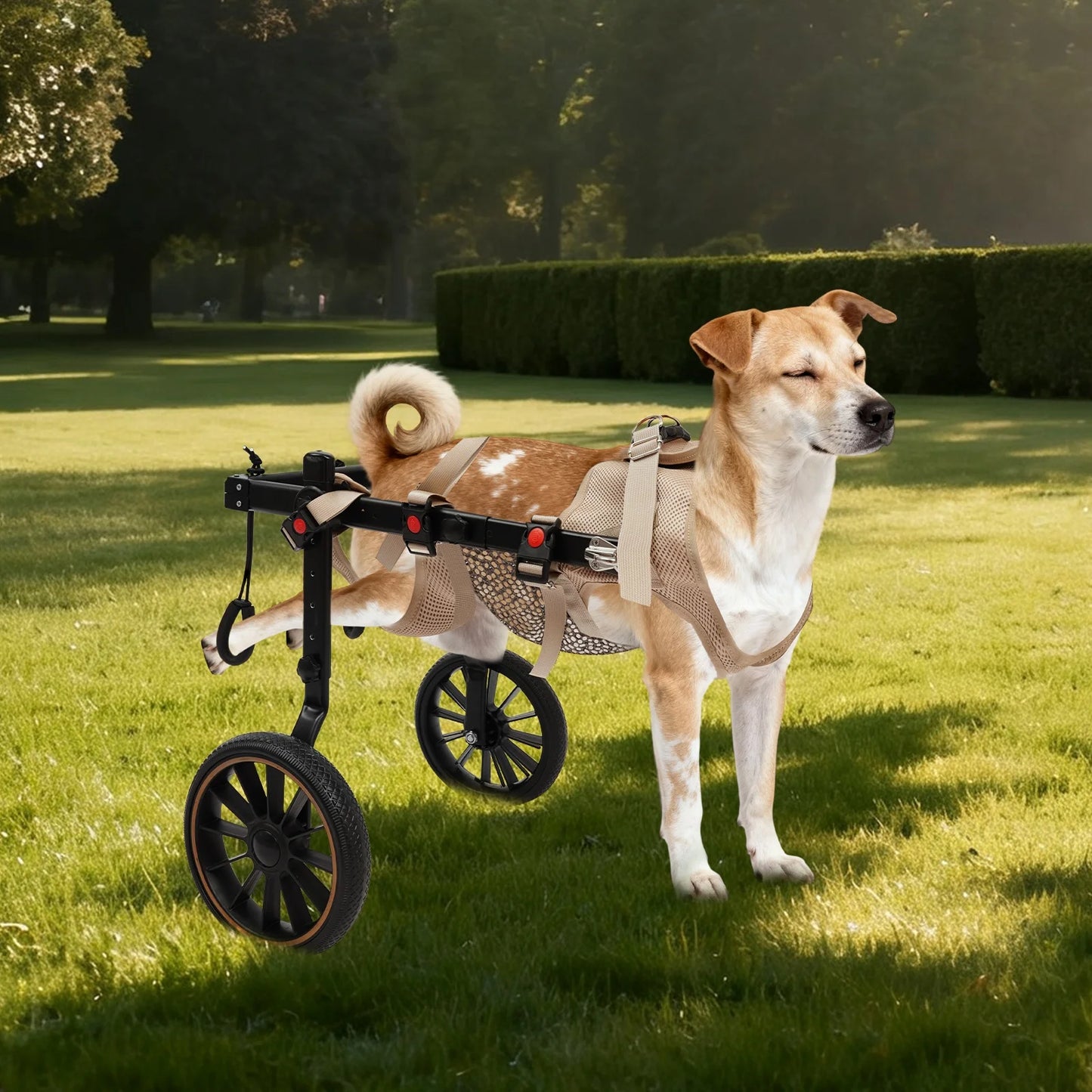 XXL Size‎ Pet Walking Aid, Pet Rehabilitation Walking Aid, 2-wheel Dog Wheelchairs For Back Legs Overall Load-capacity Within 65kg
