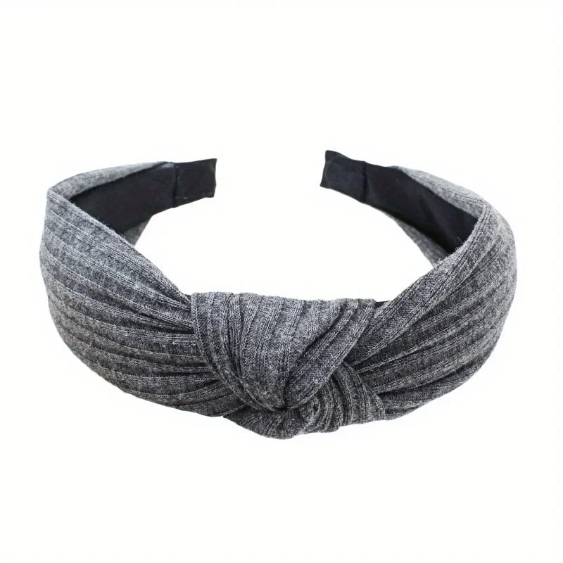 Knitted Knotted Solid Wide Headbands Women Girls New Fashion Hair Hoop Simple Cross Knot Hairbands Headwear Hair Accessories