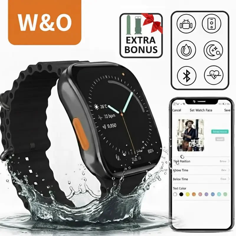 Smart Watch For Women Men, 1.83'' HD Full Touch Screen Wireless Calling Smartwatch (Answer/Make Call), Activity Tracker, 100+ Sport Modes, Pedometer, Message Alerts, Sport Fitness Tracker，Compatible With Iphone.Holiday Gift