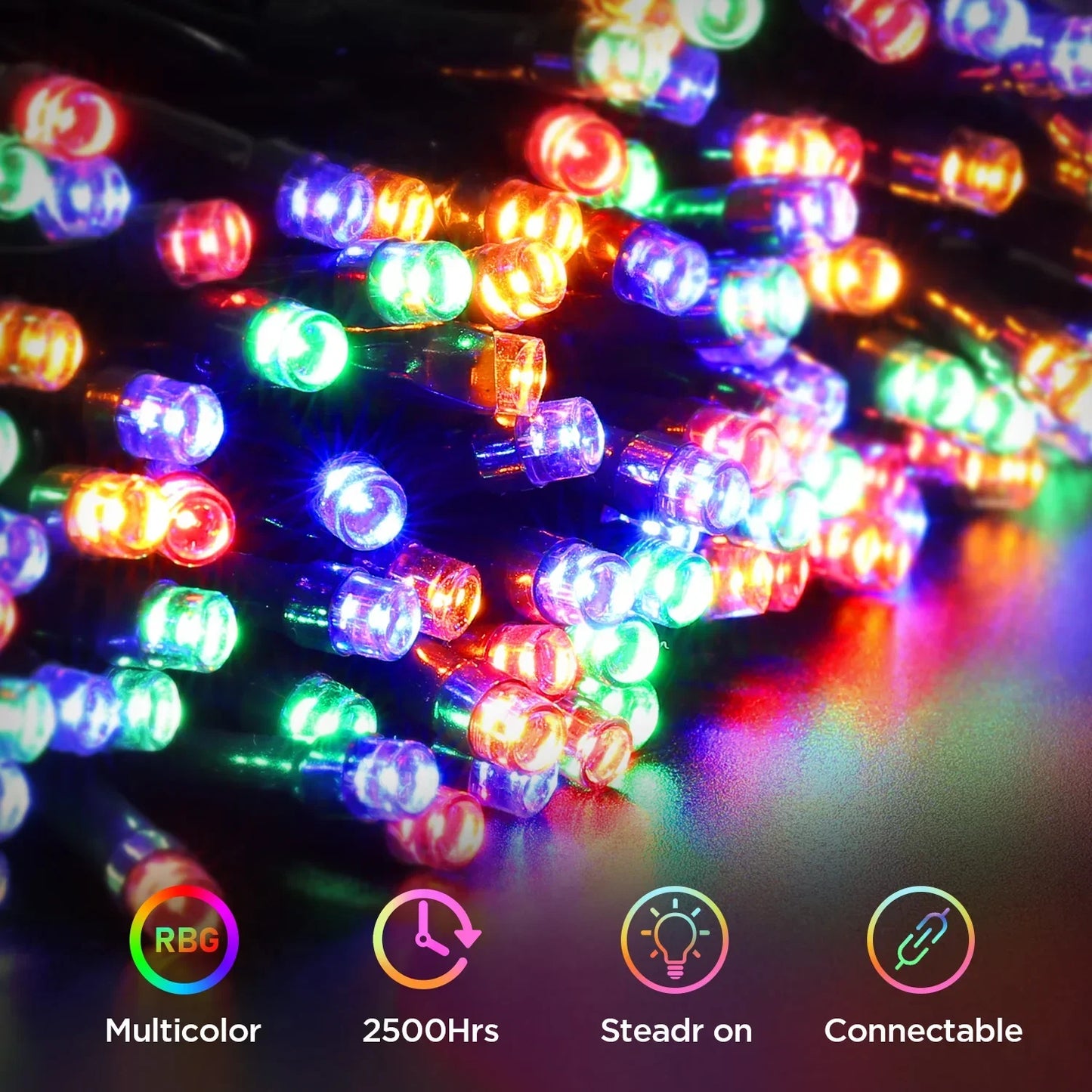 200 LEDs 66ft Multicolor Christmas Tree Lights, LED Christmas Light String, 8 Fairy Light Modes with Memory Timer Function