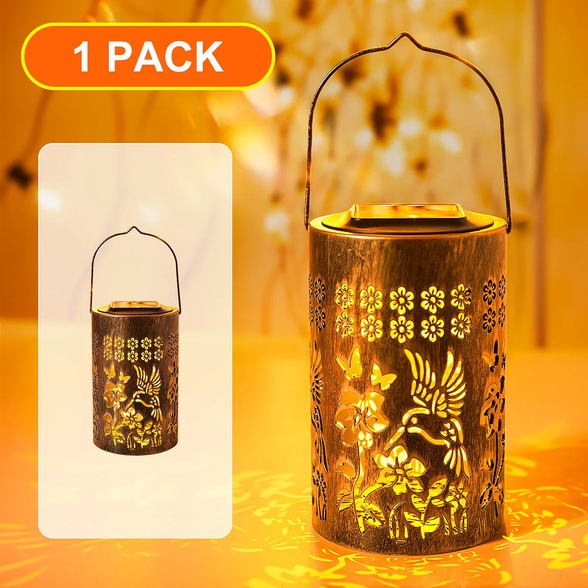 Solar Lanterns Outdoor Waterproof Hummingbird Garden Decor Gifts for a Hanging Solar Lights Solar Decoration Outside for Yard,