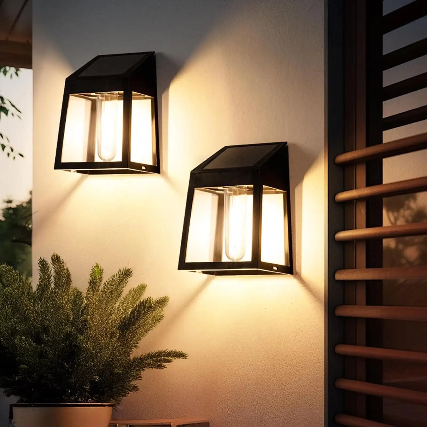 SZRSTH Solar Lights Outdoor, 4 Pack Waterproof Decorations Lights for Deck Fence Garden Front Door
