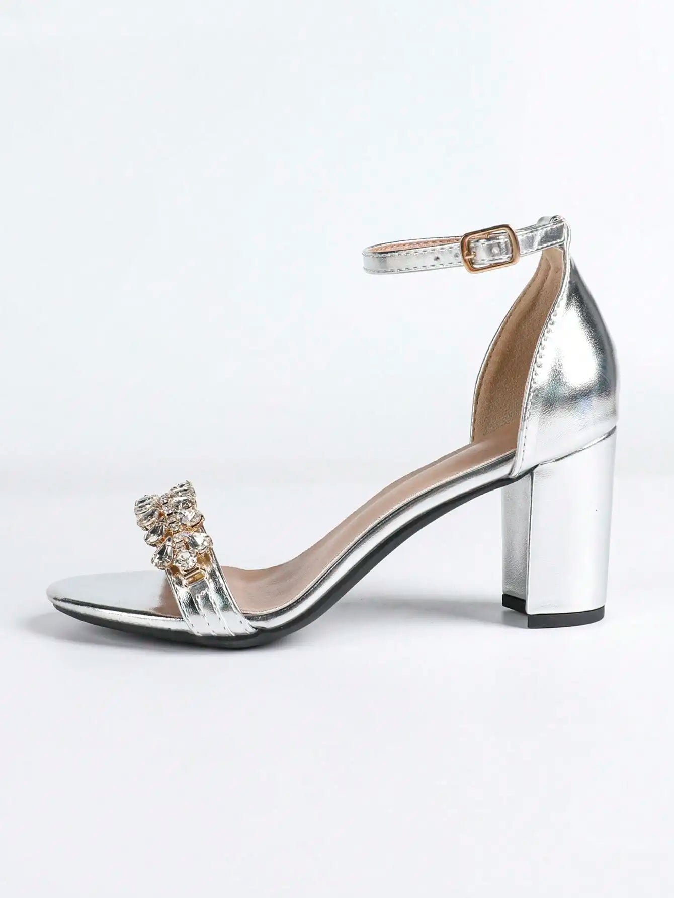 Women's Fashion New Comfortable Party/Holiday Nude Strap High Chunky Heel Roman Crystal Embellished Sandals
