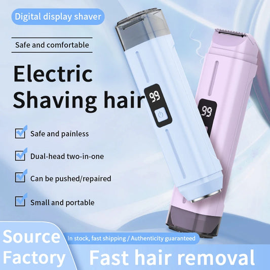 2 IN 1 Woman Hair Trimmer Electric Razor Dual-Head Design Female Shaver For Underarm Arm Leg Bikini Groin Hair Groomer Epilators